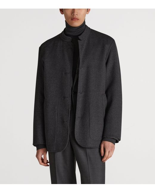 Dunhill Black Wool Reversible Double-Faced Driving Jacket for men