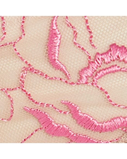 Dora Larsen Embroidered Tulle Lucille Underwire Bra in Pink
