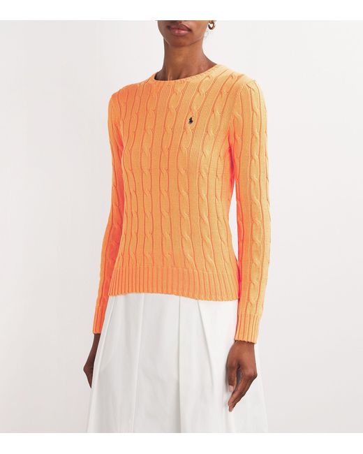 Polo Ralph Lauren Orange Cotton Cable-knit Sweater
