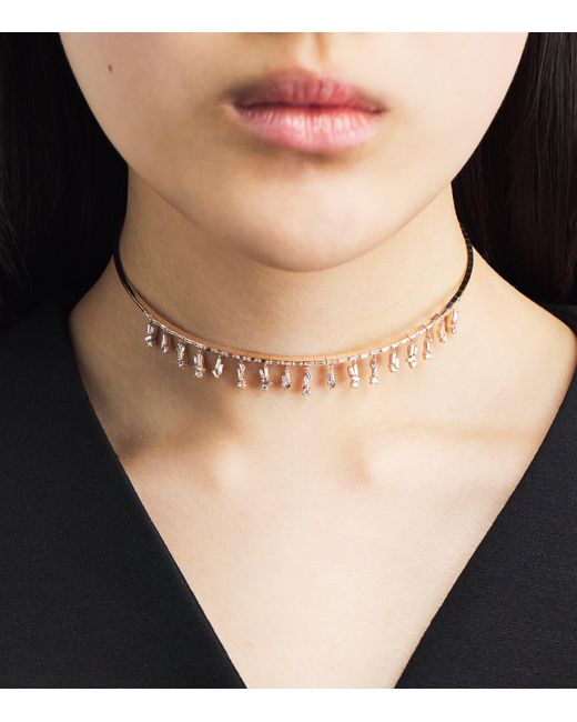 Suzanne Kalan Natural And Diamond Classic Fireworks Thin Cascade Choker