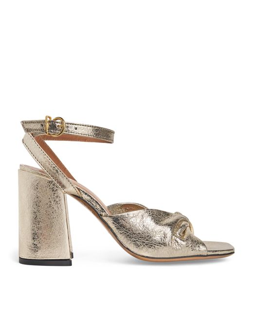 Maje Metallic Leather Twisted Sandals 85