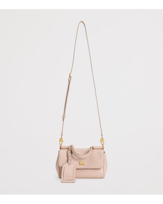 Dolce & Gabbana Pink Plongé Calfskin My Sicily Cross-Body Bag