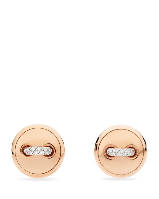 Pomellato Metallic And Diamond Pom Pom Dot Stud Earrings