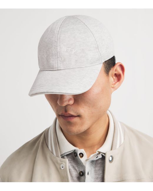 Eleventy White Cotton Logo Baseball Cap for men