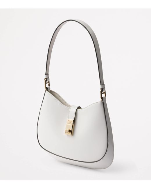 Prada Gray Leather Cleo Shoulder Bag