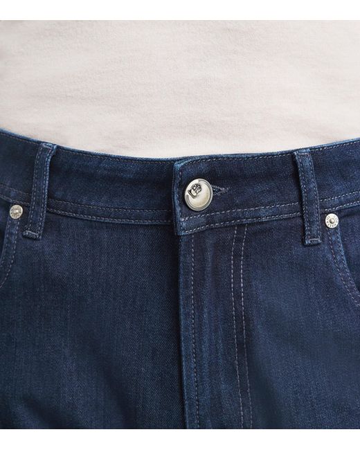 Corneliani Blue Stretch Straight Jeans for men