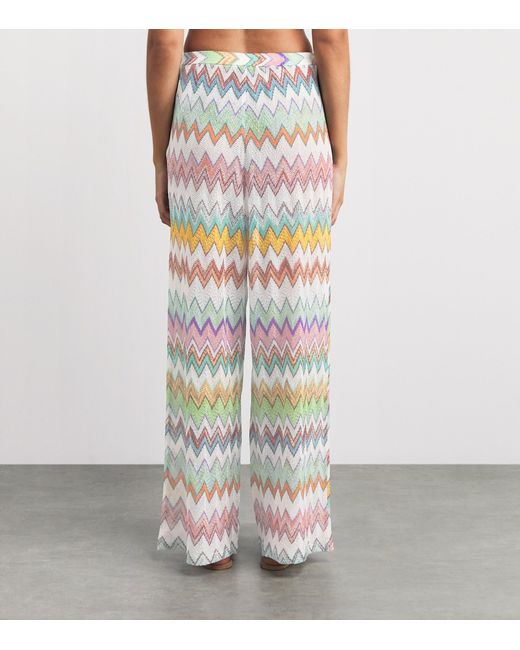 Missoni White Zigzag Wide-Leg Trousers