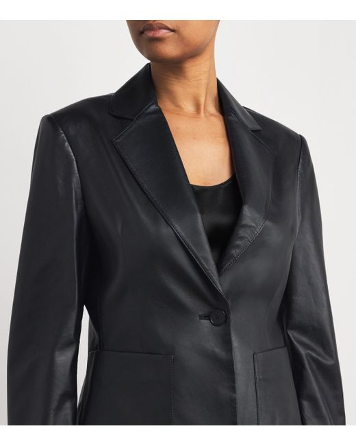 Joseph Black Leather Glenview Blazer