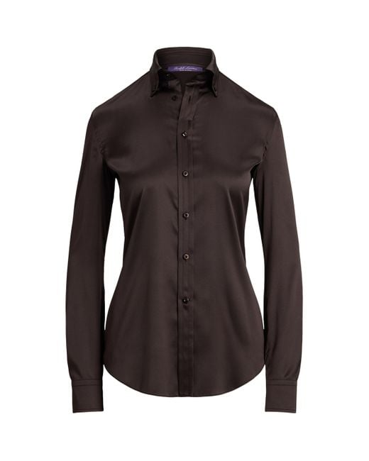 Ralph Lauren Black Silk-Blend Cameron Shirt