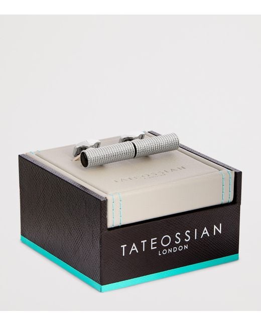 Tateossian White Polished Cable Rope Cufflinks for men