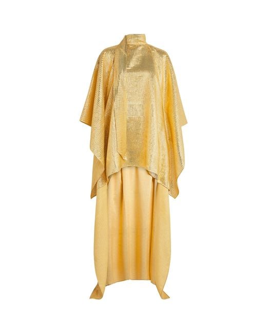 Taller Marmo Metallic Silk-Blend Denver Sunrise Kaftan Dress