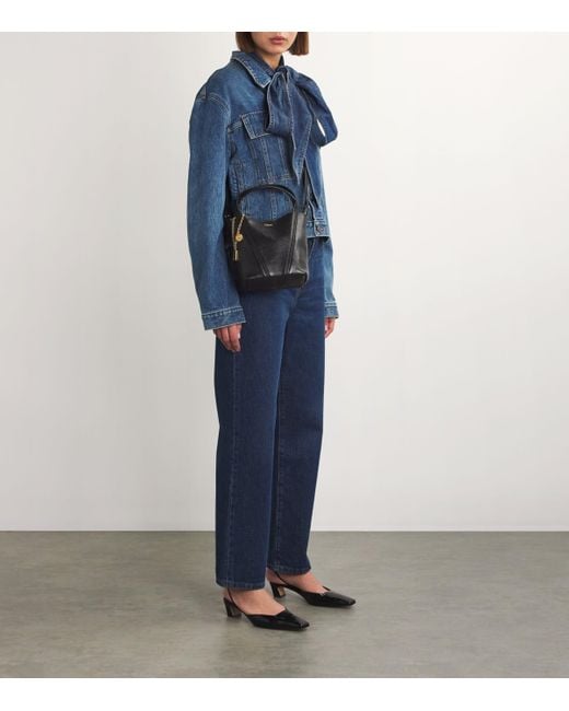 Chloé Black Small Calfskin Spin Tote Bag