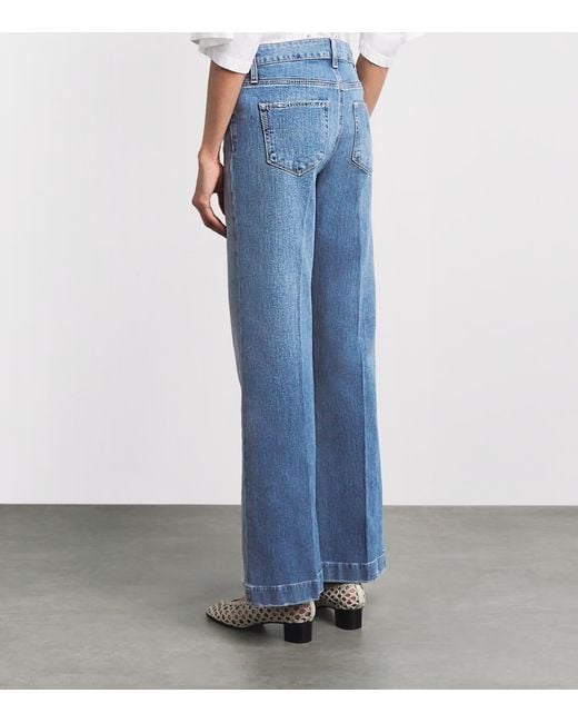 PAIGE Blue Leenah Wide-Leg Jeans