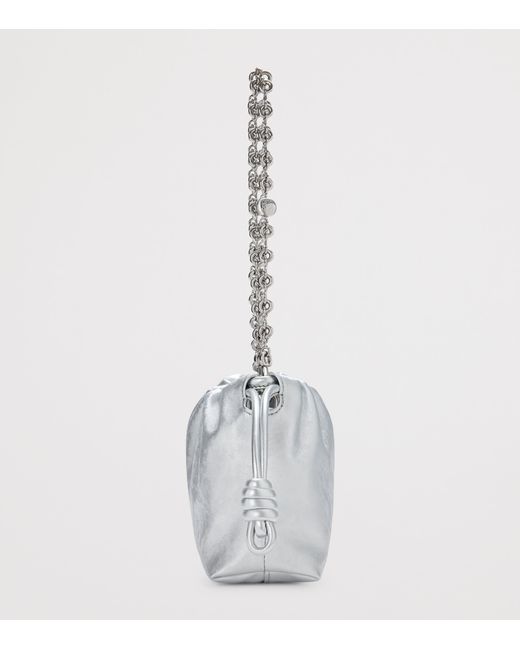 Loewe Gray Mini Leather Flamenco Clutch Bag