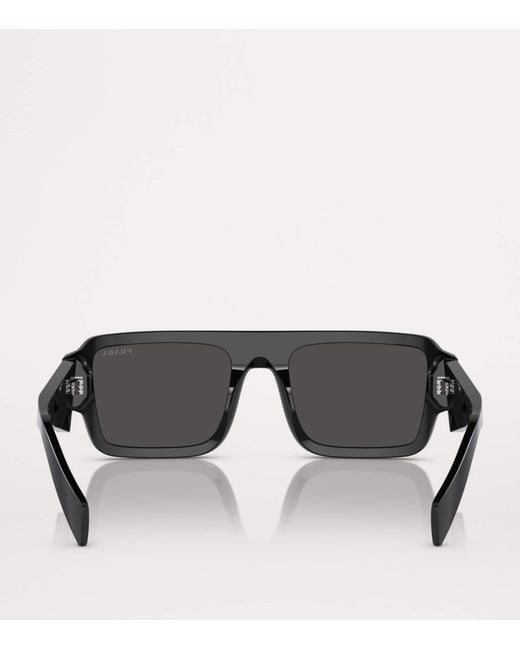 Prada Black Acetate Symbole Sunglasses for men