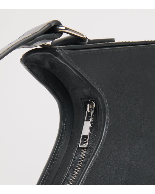 TALEL PARIS Black Leather Wave Shoulder Bag