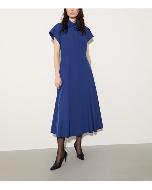 MAX&Co. Blue Cotton Shirt Midi Dress