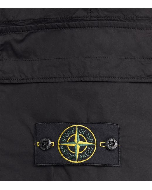 Stone Island Black Stretch-Cotton Cargo Trousers for men