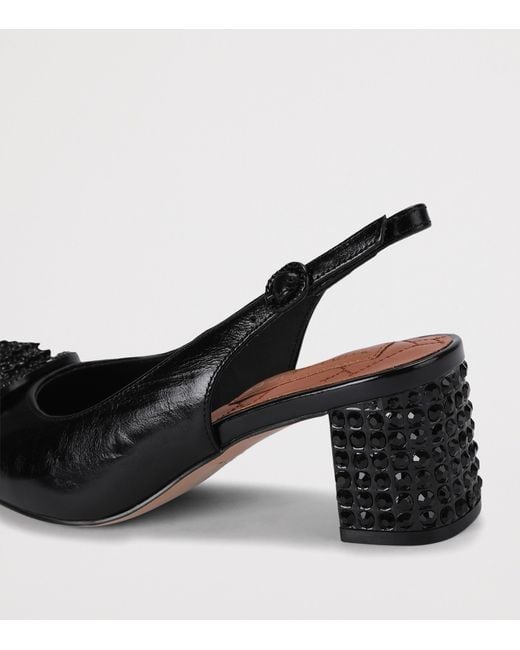 Kurt Geiger Black Leather Chelsea Slingback Block Heels
