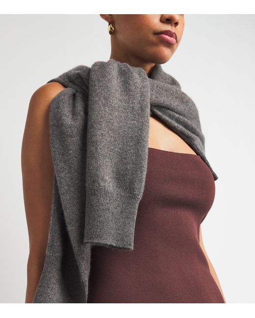 St. Agni Purple Sheer-Hem Maxi Dress