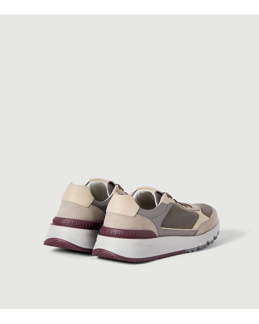 Brunello Cucinelli Gray Nubuck-Suede Sneakers for men