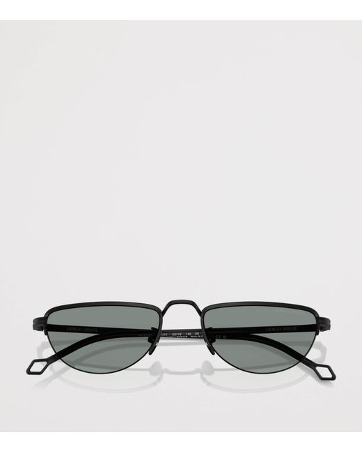 Giorgio Armani Black Steel Butterfly Sunglasses for men