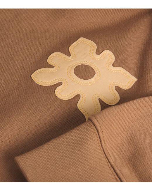 Sandro Brown Cotton Flower Patch Sweater for men