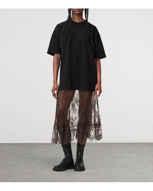 AllSaints Brown Lace Arran Maxi Skirt