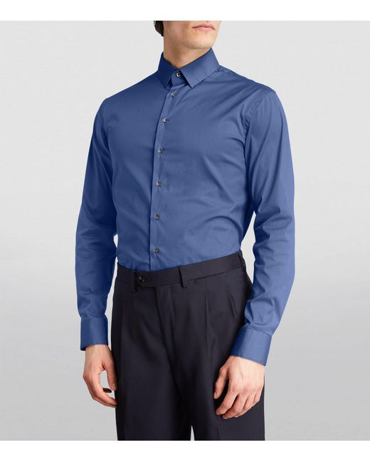 Giorgio Armani Blue Cotton-blend Shirt for men