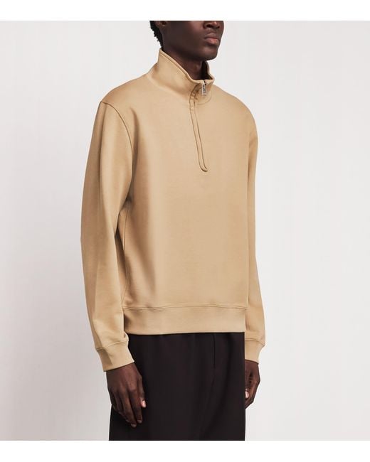 Sandro Natural Cotton Half-Zip Sweatshirt for men