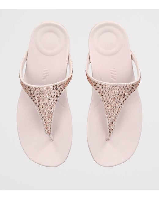 Fitflop Pink Solay Crystal Flip Flops