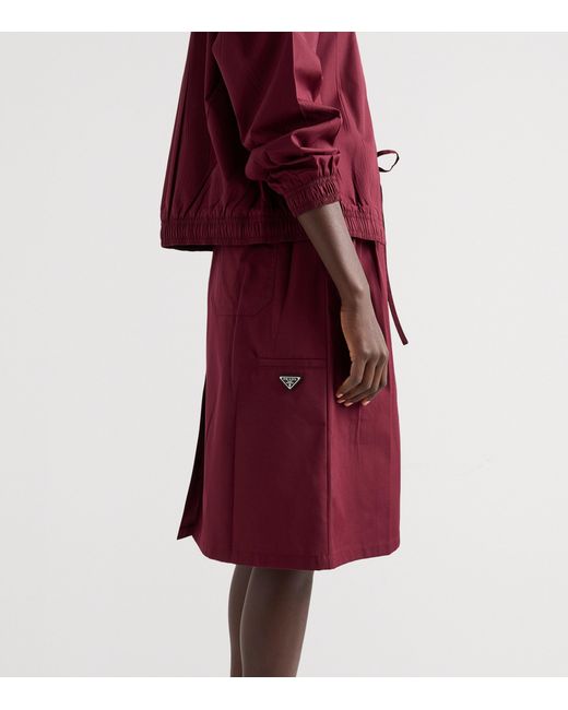 Prada Purple Drawstring Midi Skirt