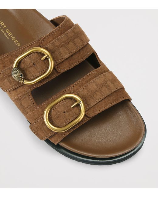 Kurt Geiger Brown Suede Bancroft Sandals for men