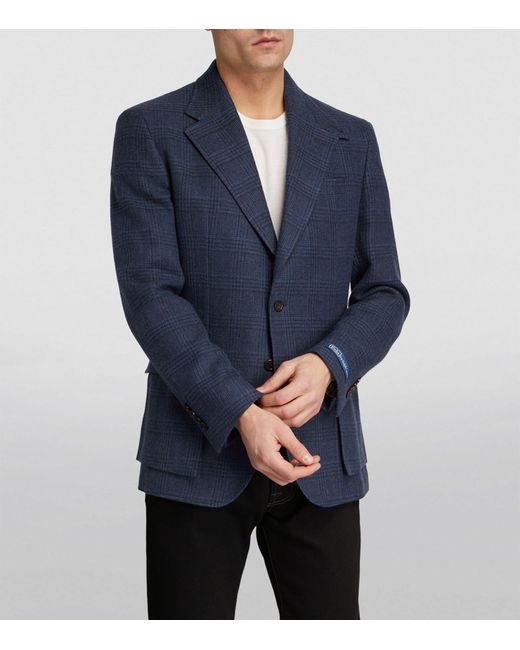 Polo Ralph Lauren Blue Linen-wool Check Blazer for men