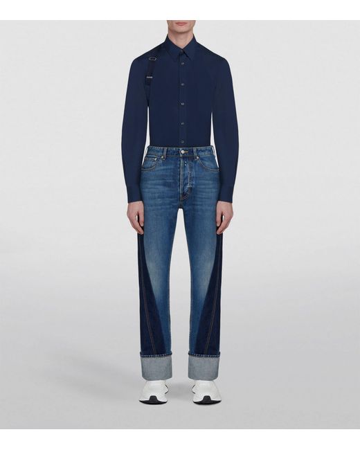 Alexander McQueen Blue Harness Shirt for men