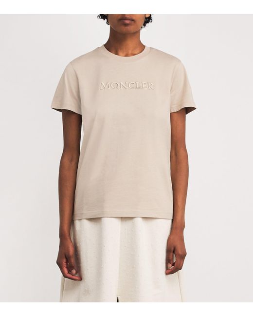 Moncler Natural Cotton Logo T-Shirt