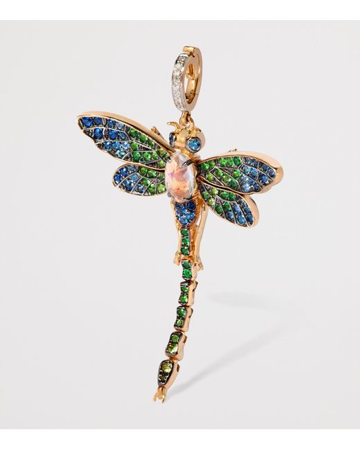 Annoushka Green Diamond, Sapphire, Tsavorite And Moonstone Mythology Dragonfly Pendant