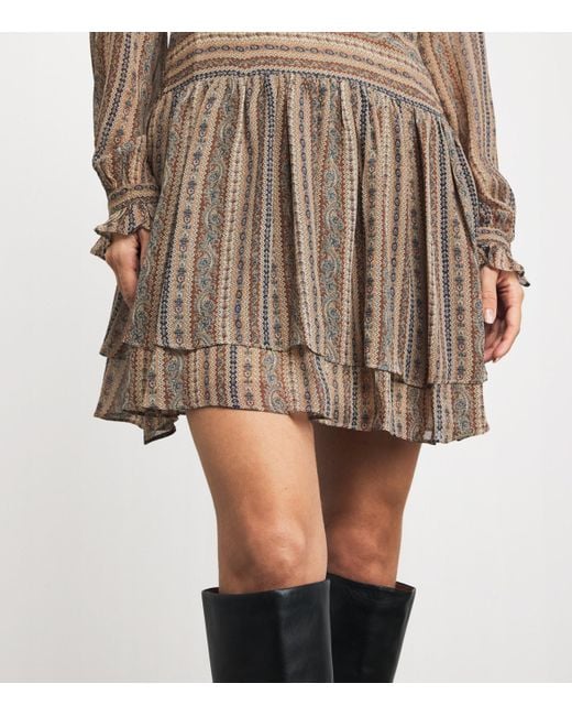 PAIGE Brown Silk Nantes Mini Dress