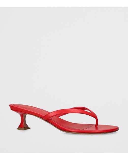 AMINA MUADDI Red Leather Juliette Sandals 45