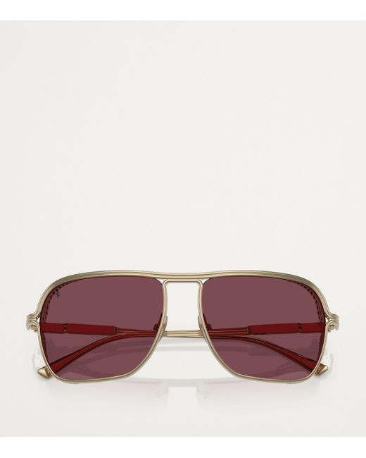 Ferrari Purple Logo-Detail Sunglasses