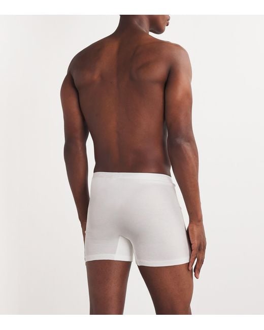 Hanro White Mercerised Cotton Trunks for men