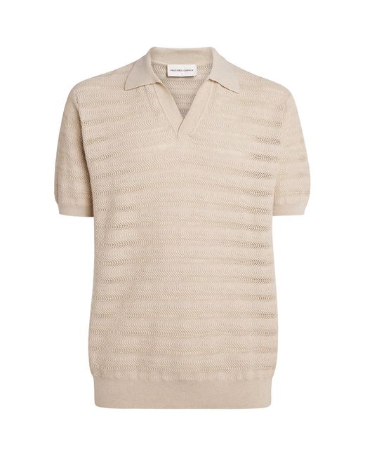 Frescobol Carioca Natural Cotton Jacquard Rino Polo Shirt for men