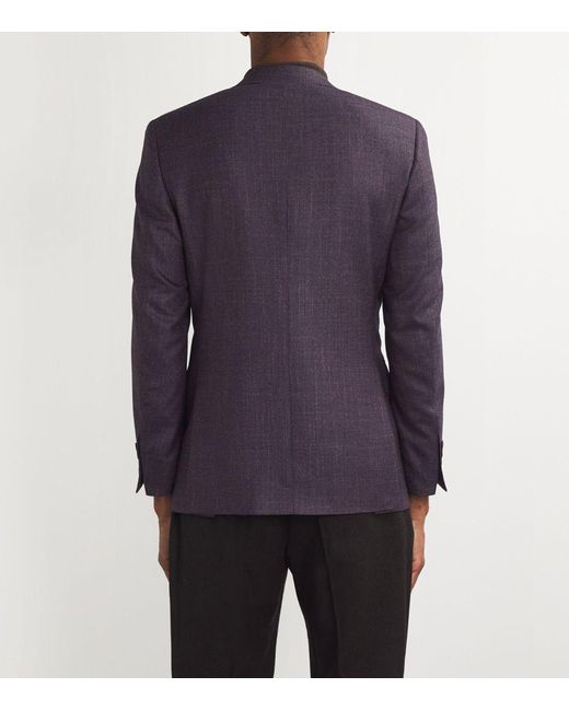 Canali Purple Wool-Silk-Cashmere Jacquard Blazer for men