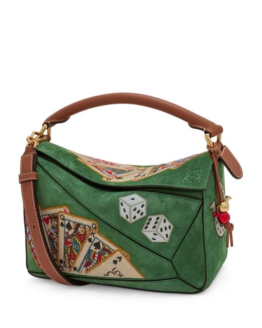 Loewe Green Puzzle 10 Re-Edition Ss18 Runway Top-Handle Bag