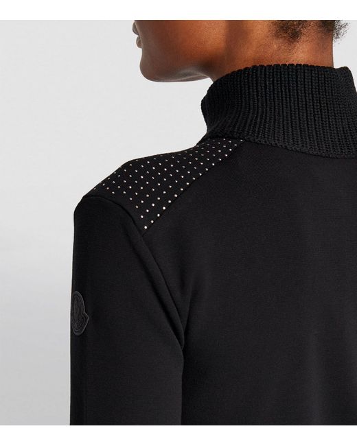 Moncler Black Knitted Midi Dress