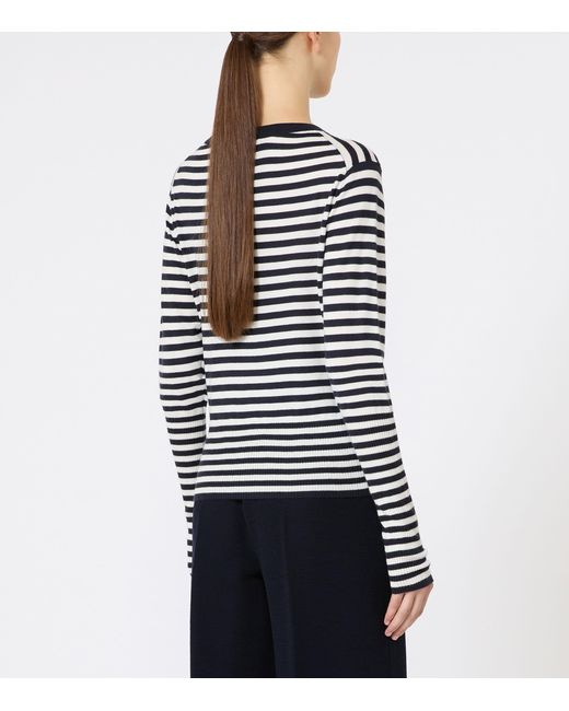 Max Mara Blue Cashmere Stripe Sweater