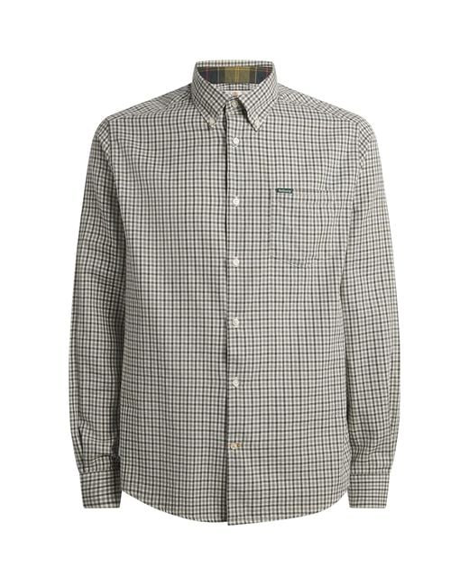 Barbour Gray Gingham Padshaw Shirt for men