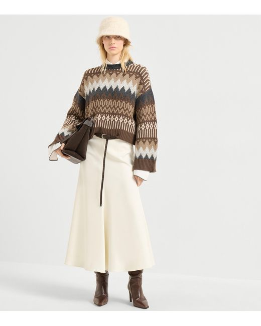 Brunello Cucinelli Brown Cashmere Dazzling Mountain Sweater