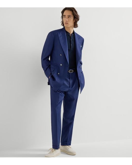 Brunello Cucinelli Blue Virgin Wool 2-Piece Suit for men