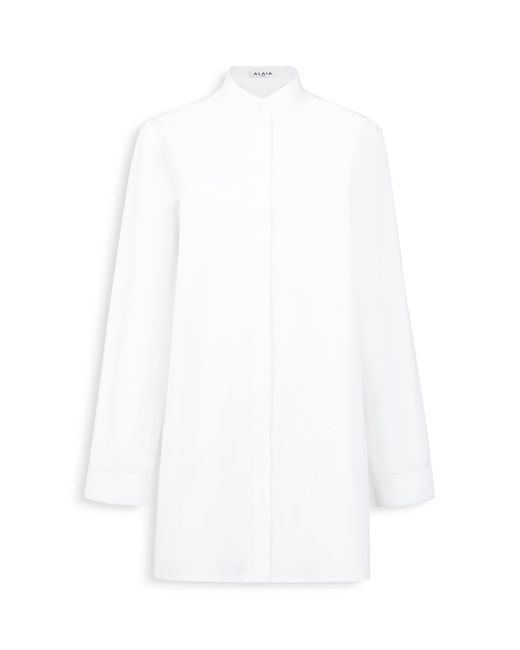 Alaïa White Cotton Poplin Shirt And Bralette